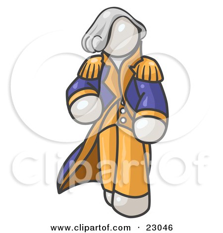 Clipart Illustration of a White George Washington Character by Leo Blanchette