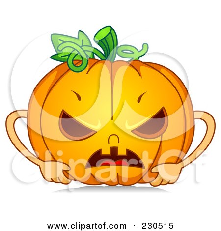 Royalty-Free (RF) Clipart Illustration of a Mad Halloween Pumpkin by BNP Design Studio