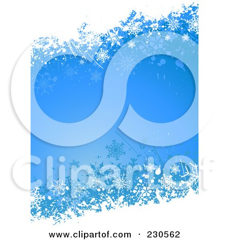 Royalty-Free (RF) Clipart Illustration of a Blue Snowflake Christmas Background - 2 by KJ Pargeter