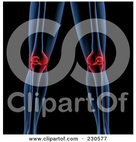 Royalty-Free (RF) Clipart Illustration of a Skeleton Featuring The Knee Joints by KJ Pargeter