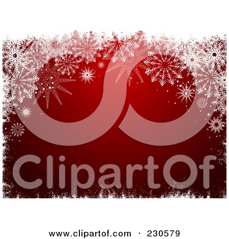 Royalty-Free (RF) Clipart Illustration of a Red Snowflake Christmas Background - 1 by KJ Pargeter