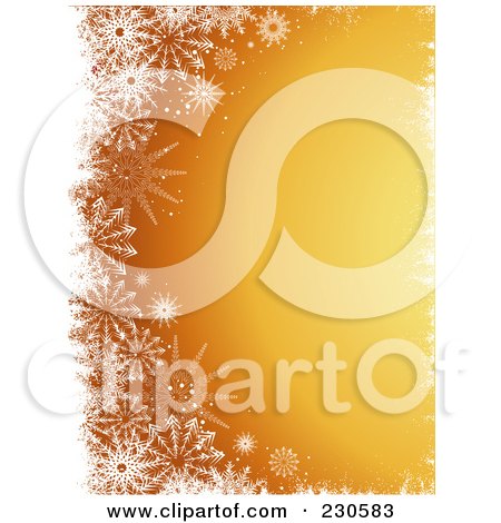 Royalty-Free (RF) Clipart Illustration of a Golden Snowflake Christmas Background by KJ Pargeter