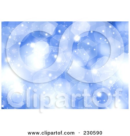 Royalty-Free (RF) Clipart Illustration of a Blue Sparkle Christmas Background by KJ Pargeter