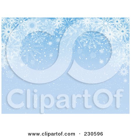 Royalty-Free (RF) Clipart Illustration of a Blue Snowflake Christmas Background - 1 by KJ Pargeter
