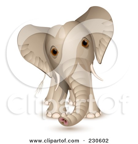 Royalty-Free (RF) Clipart Illustration of a Curious Elephant by Oligo