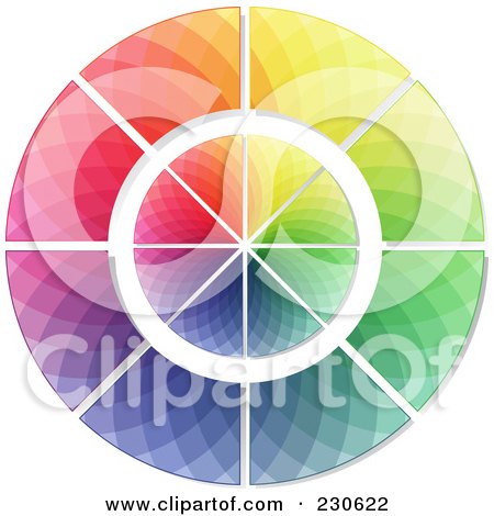 Royalty-Free (RF) Clipart Illustration of a Mosaic Color Wheel by elaineitalia