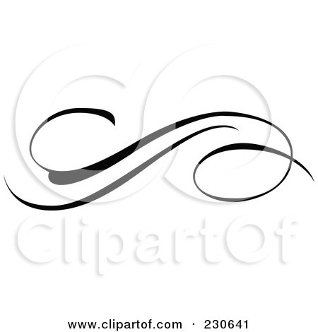 black swirl line clip art