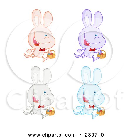 Royalty-Free (RF) Clipart Illustration of a Digital Collage Of Easter Bunnies - 1 by Hit Toon