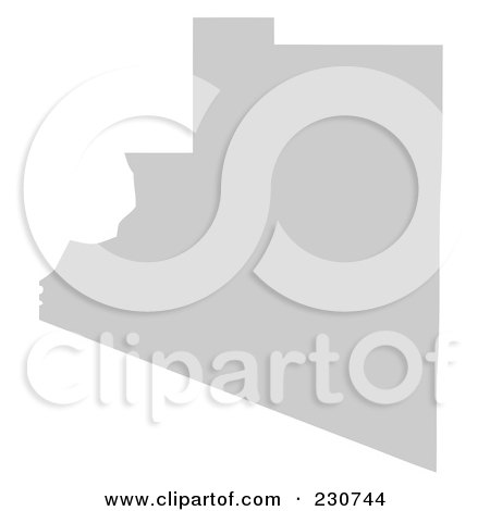 Royalty-Free (RF) Clipart Illustration of a Gray Silhouette Of Yuma County, Arizona, United States by Jamers