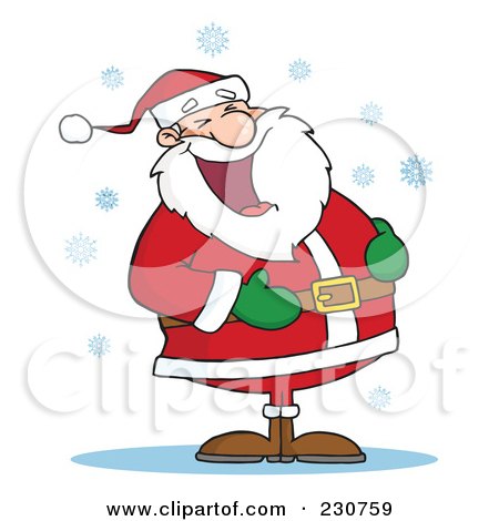 Royalty-Free (RF) Clipart Illustration of Santa Laughing - 3 by Hit Toon