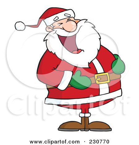 Royalty-Free (RF) Clipart Illustration of Santa Laughing - 1 by Hit Toon