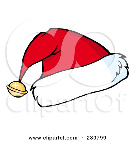 Royalty-Free (RF) Clipart Illustration of a Shiny Bell On A Santa Hat by Hit Toon