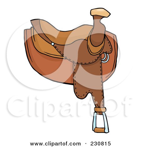 Royalty-Free (RF) Clipart Illustration of a Brown Leather Horse Saddle by Hit Toon