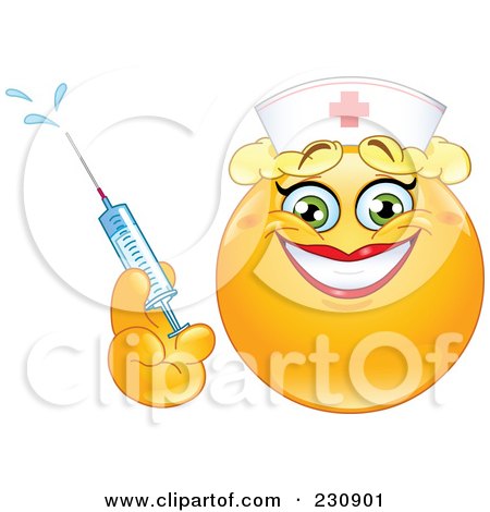Royalty-Free (RF) Clipart Illustration of a Yellow Emoticon Nurse by yayayoyo