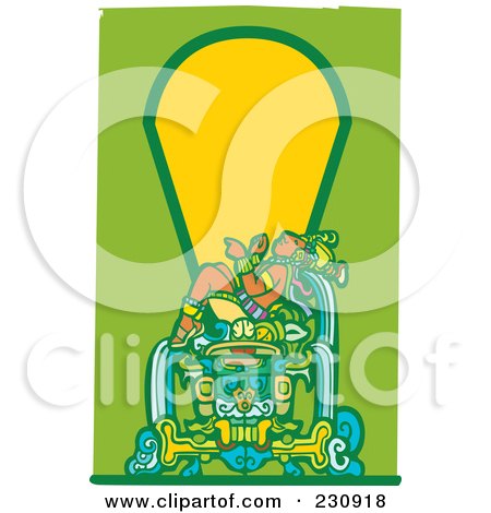 Royalty-Free (RF) Clipart Illustration of a Mayan King Reclined - 3 by xunantunich