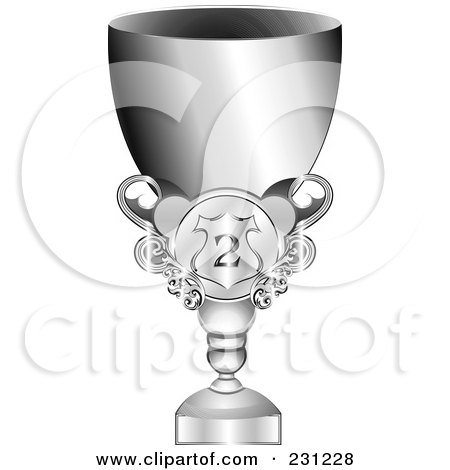 Royalty-Free (RF) Clipart Illustration of a 3d Shiny Silver Trophy Cup by MilsiArt