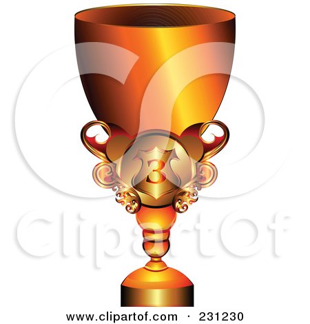 Royalty-Free (RF) Clipart Illustration of a 3d Shiny Bronze Trophy Cup by MilsiArt
