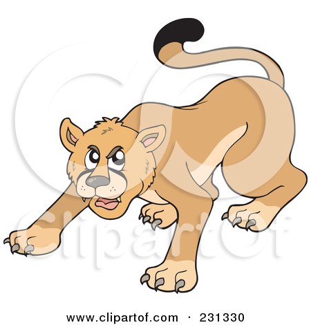 Royalty-Free (RF) Clipart Illustration of an Aggressive Cougar by visekart