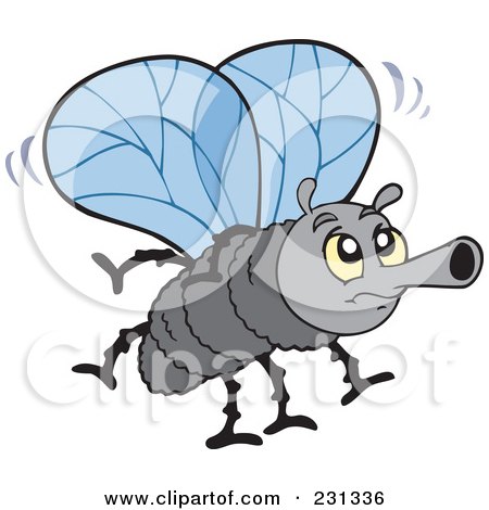 Royalty-Free (RF) Clipart Illustration of a Grumpy Bly Winged Fly by visekart