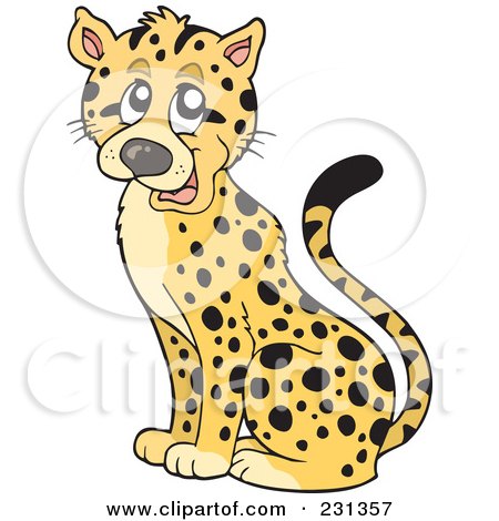 Royalty-Free (RF) Clipart Illustration of a Sitting Cheetah by visekart