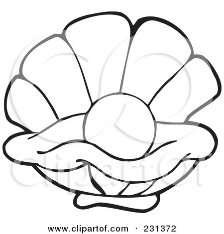 Download Royalty-Free (RF) Clipart Illustration of a Pink Oyster With A White Pearl by visekart #231418