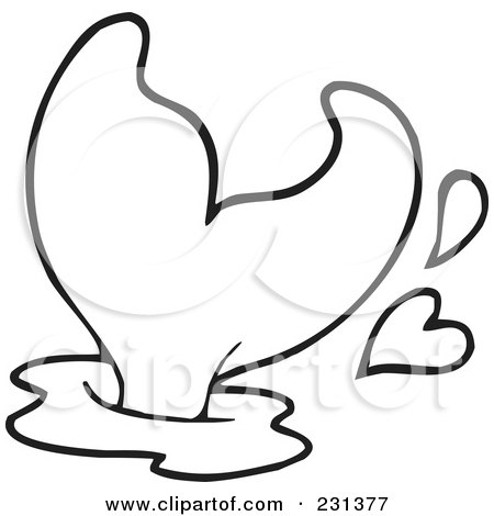 Royalty-Free (RF) Clipart Illustration of a Coloring Page Outline Of A Breaching Whale Tail by visekart