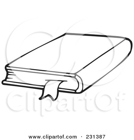 Royalty-Free (RF) Clipart Illustration of a Coloring Page Outline Of A School Book - 2 by visekart