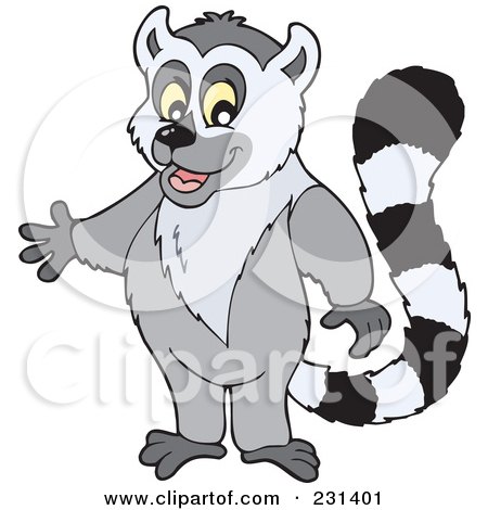 Royalty-Free (RF) Clipart Illustration of a Presenting Lemur by visekart