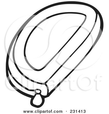 Royalty-Free (RF) Clipart Illustration of a Coloring Page Outline Of A Pencil Pouch by visekart