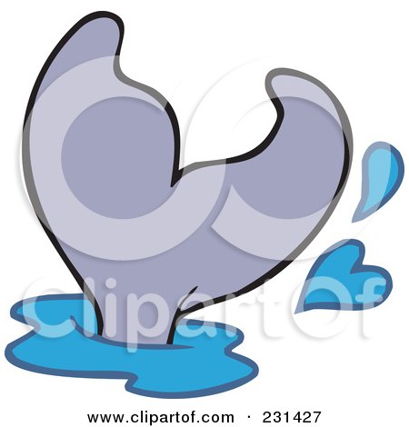 Royalty-Free (RF) Clipart Illustration of a Whale Tail by visekart