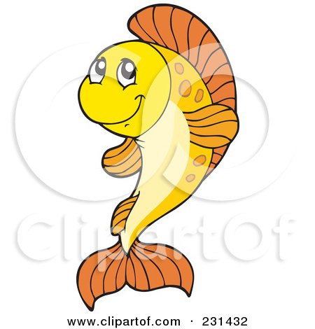Royalty-Free (RF) Clipart Illustration of a Cute Orange Fish by visekart