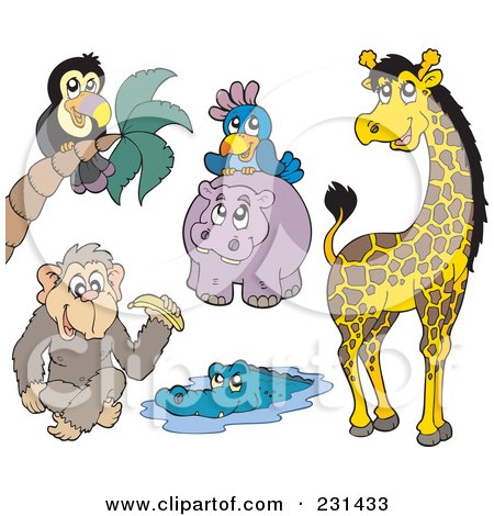 Royalty-Free (RF) Clipart Illustration of a Digital Collag Eof African Animals by visekart