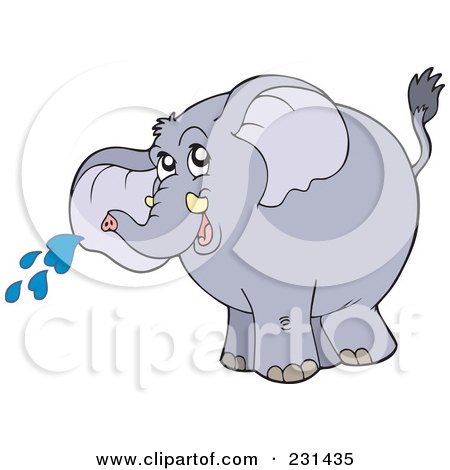 Royalty-Free (RF) Clipart Illustration of a Spraying Elephant by visekart