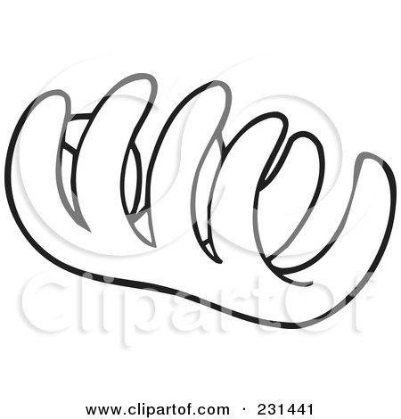 Royalty-Free (RF) Clipart Illustration of a Coloring Page Outline Of A Rib Cage by visekart
