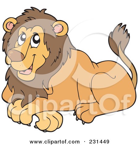 Royalty-Free (RF) Clipart Illustration of a Happy Lion by visekart