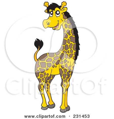 Royalty-Free (RF) Clipart Illustration of a Giraffe by visekart