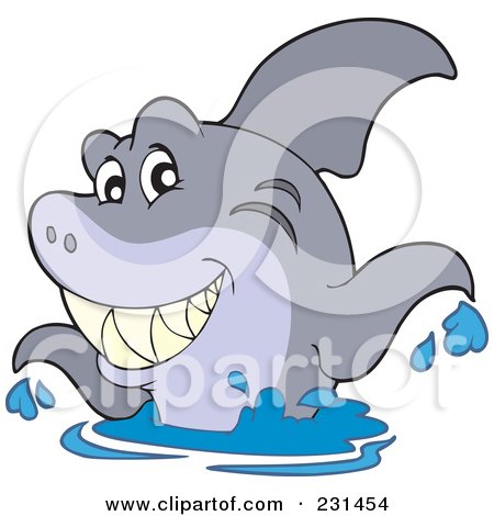 Royalty-Free (RF) Clipart Illustration of a Shrugging Shark by visekart