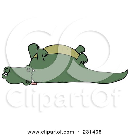 Royalty-Free (RF) Clipart Illustration of a Dead Alligator With His Legs Up by djart
