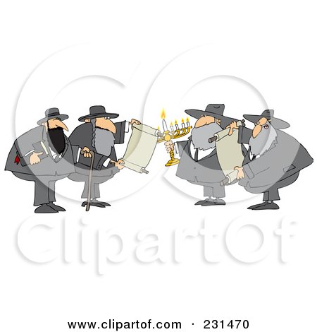 Royalty-Free (RF) Clipart Illustration of a Rabbi Man With A Cane And Bible by djart