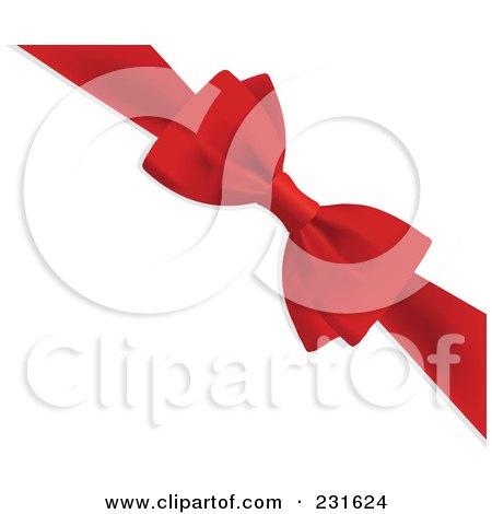 Royalty-Free (RF) Clipart Illustration of a Red Ribbon Bow by yayayoyo