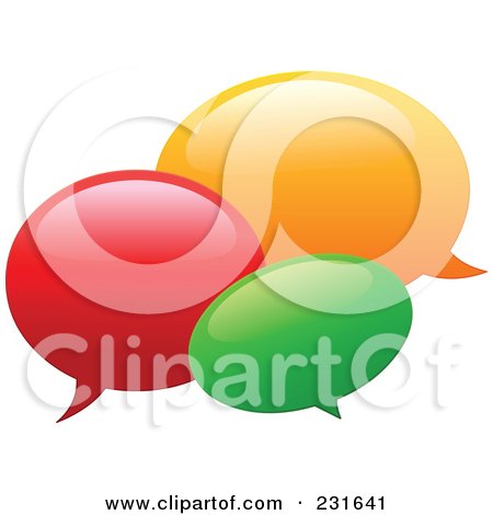 Royalty-Free (RF) Clipart Illustration of a Colorful Chat Messenger Windows by yayayoyo