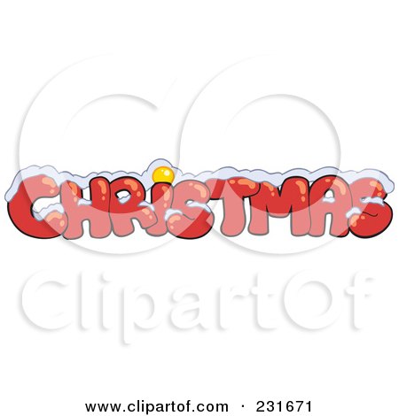 Royalty-Free (RF) Clipart Illustration of Snow on Christmas Text by visekart