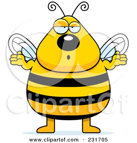 Royalty-Free (RF) Clipart Illustration of a Chubby Bee Shrugging by Cory Thoman