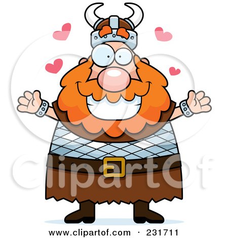 Royalty-Free (RF) Clipart Illustration of an Infatuated Viking Man by Cory Thoman