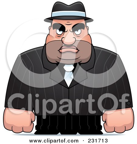 Royalty-Free (RF) Clipart Illustration of a Tough Male Mobster by Cory Thoman