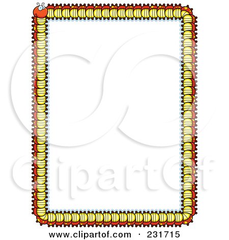 Royalty-Free (RF) Clipart Illustration of a Centipede Border With White Copyspace by Cory Thoman