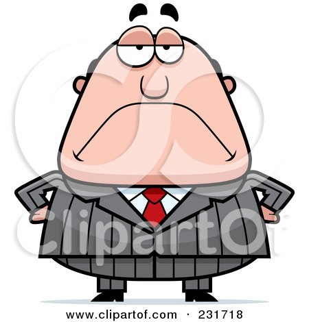 Royalty-Free (RF) Clipart Illustration of a Grouchy Boss With His Hands On His Hips by Cory Thoman
