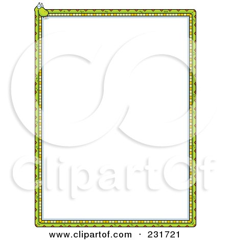 Royalty-Free (RF) Clipart Illustration of a Snake Border With White Copyspace by Cory Thoman
