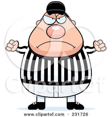 Royalty-Free (RF) Clipart Illustration of a Mad Referee by Cory Thoman