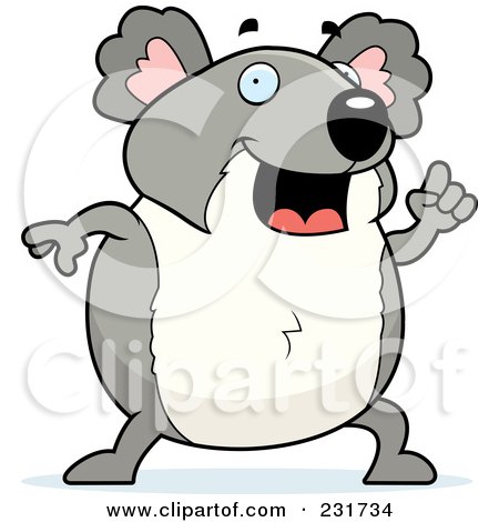 Royalty-Free (RF) Clipart Illustration of a Koala With An Idea by Cory Thoman